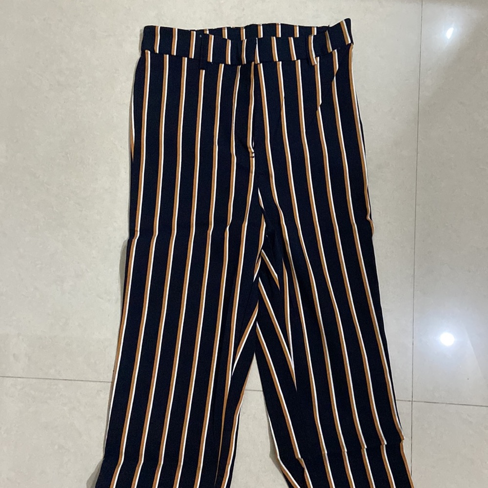 H&M Navy Blue Stripted Trouser - S - Picture 7 of 7
